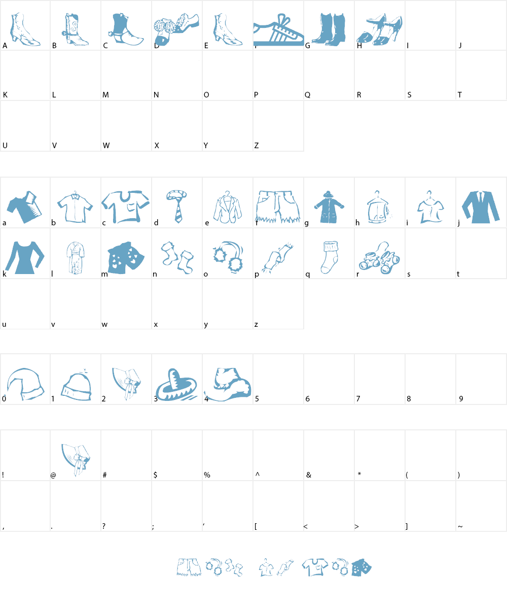 AEZ clothes Font Character